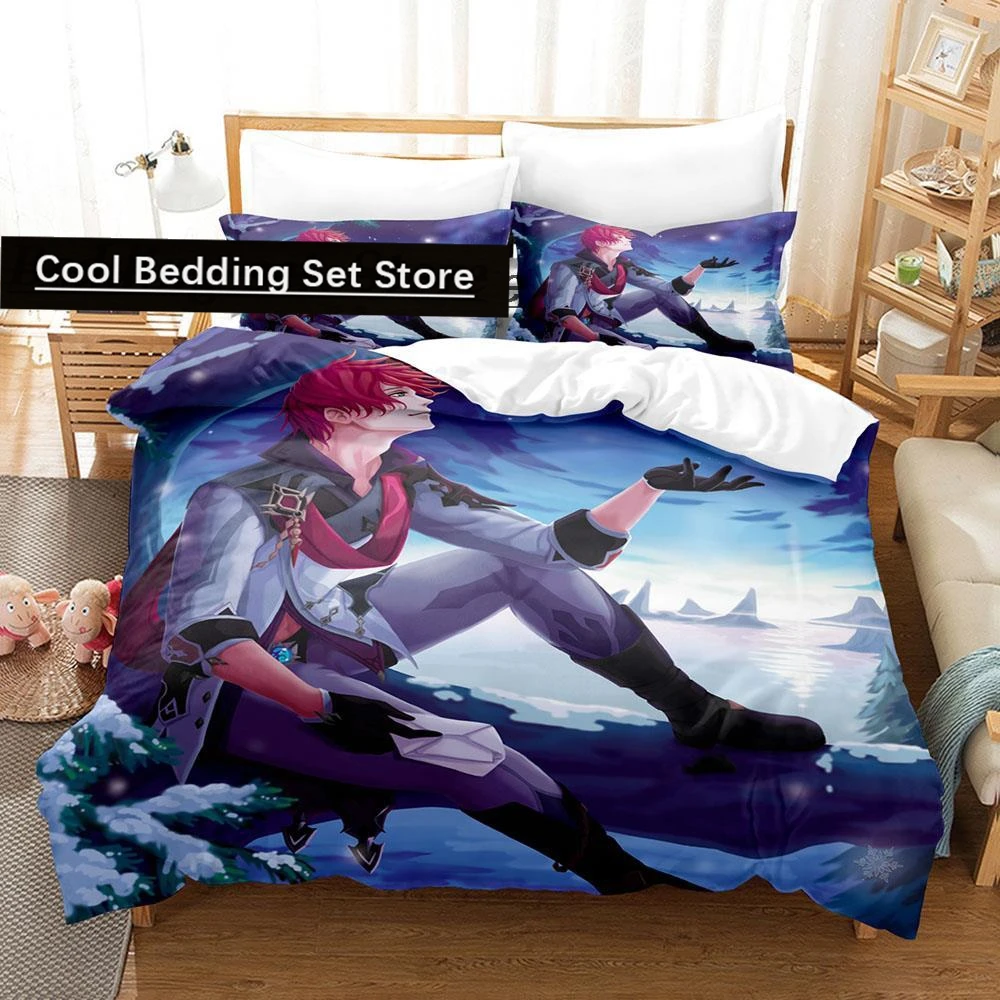 

Kawaii Genshin Impact Tartaglia Bedding Set Single Twin Full Queen King Size Bed Set Aldult Kid Bedroom Duvetcover Sets 2023