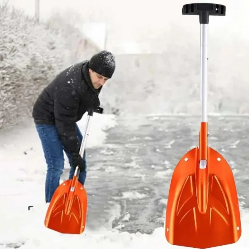

Aluminum material shovel, extendable, portable, car mounted, outdoor camping, hiking, snow removal shovel, yard cleaning tool