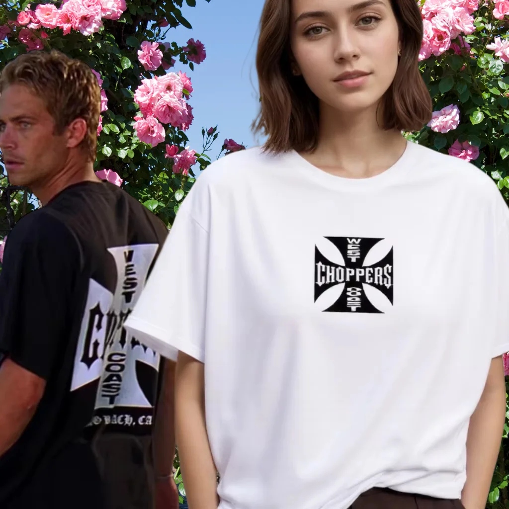 

Why The New West Coast Short Knife Print T-shirt Men's and Women's High-quality Short-sleeved T-shirt Streetwear