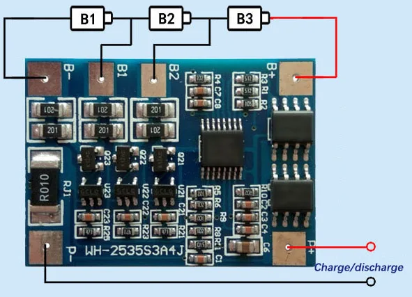 3S 4A  11.1V Li-ion BMS PCM  Battery Protection Board With Balancing For LicoO2 Limn2O4