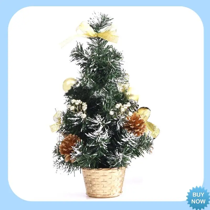 

A47Z Mini Tabletop Tree Home Christmas Small Desktop Decoration Party Ornament Family Easy To Use Gold