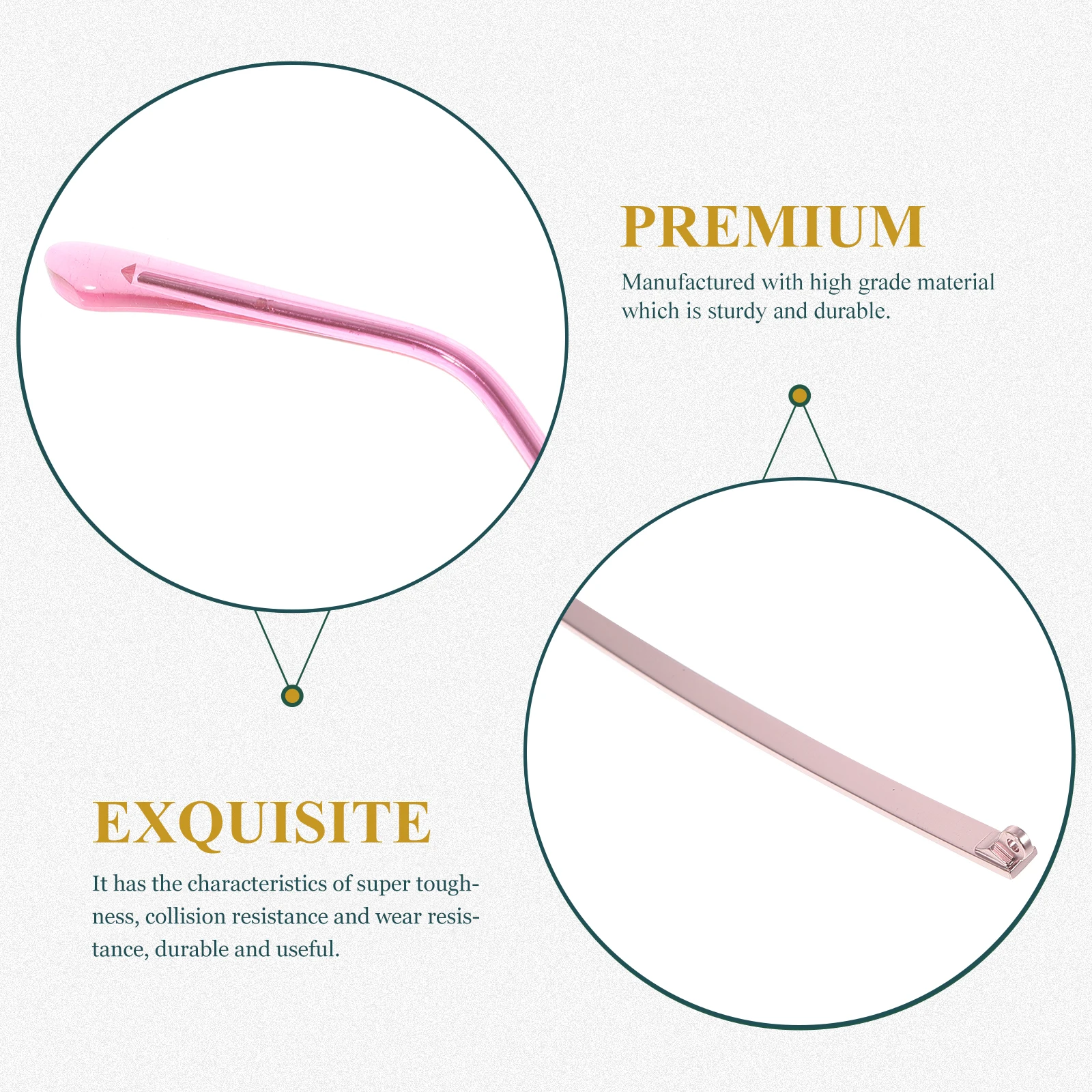 

1Pair Glasses Arm Legs Metal Replacement for Universal Eyeglasses Repair Kit Comfortable Non-Slip Sunglasses Arms