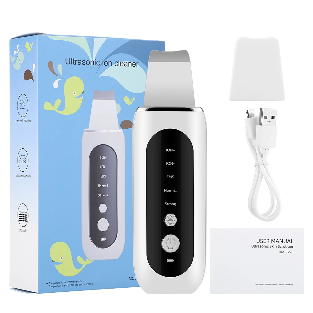 Ultrasone Huid Scrubber Gezicht Spatel Gezichtshuid Peeling Schraper en Mee-eter Remover Pore Cleaner Facial Diepe Reiniging