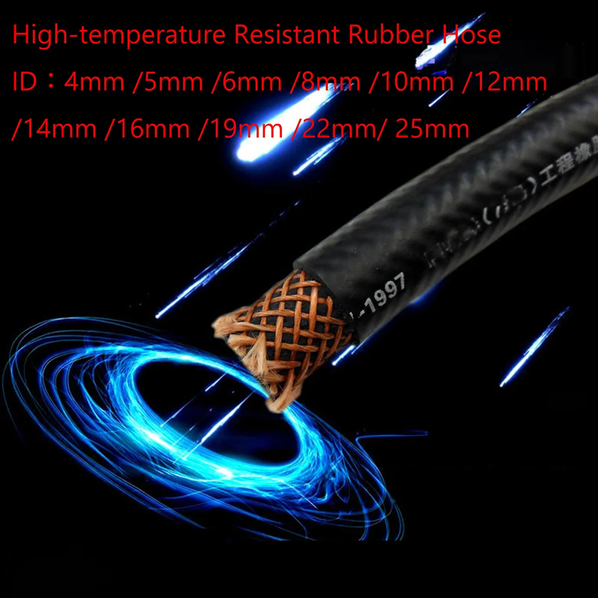 

1M High-temperature Resistant Rubber Hose High Pressure Gasoline Pipe Automotive Engine Diesel Pipe Black Fuel Pipe