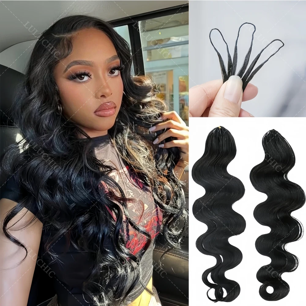 

Наборы волос Body Wave 12A для крепления крючком без узлов, невидимая нить, предварительно разделенные пряди для плетения косичек Boho Twist