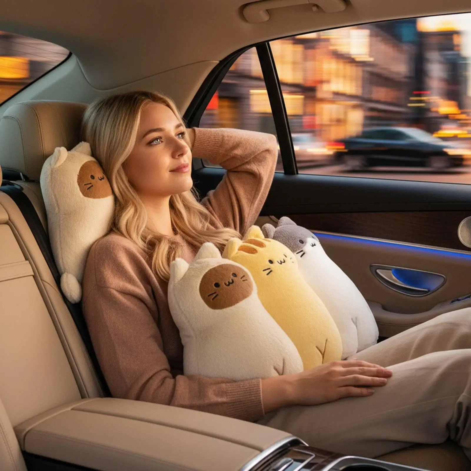 Plush Pillow Soft Cute Cushion with 3 Pet Design Animal Pillows for Bed Couch Bedroom Floor Hotel Sleeping Reading Side Sleeper