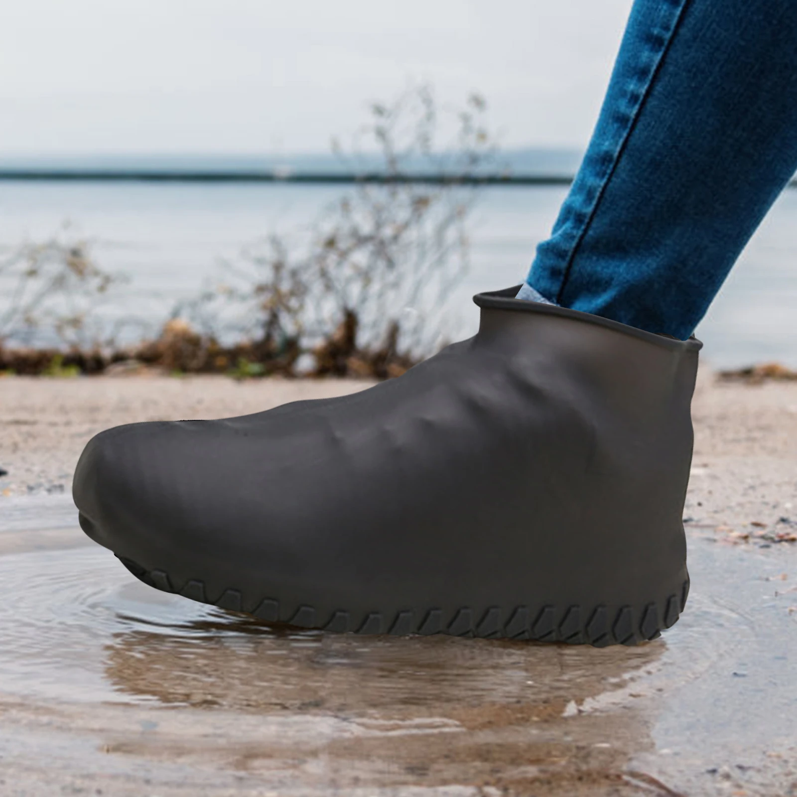 

Rainproof Shoe Covers Waterproof Elastic Overshoes Unisex Protector Nonslip Shoes Boot Covers Daily Use Camping Hiking Fishing