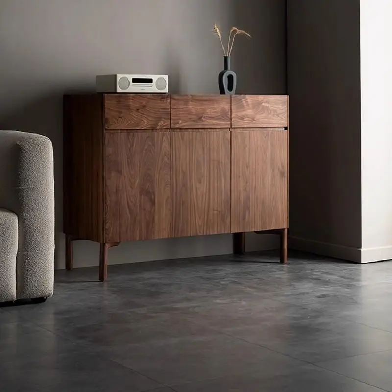

Solid wood sideboard, simple modern entryway, living room storage cabinet
