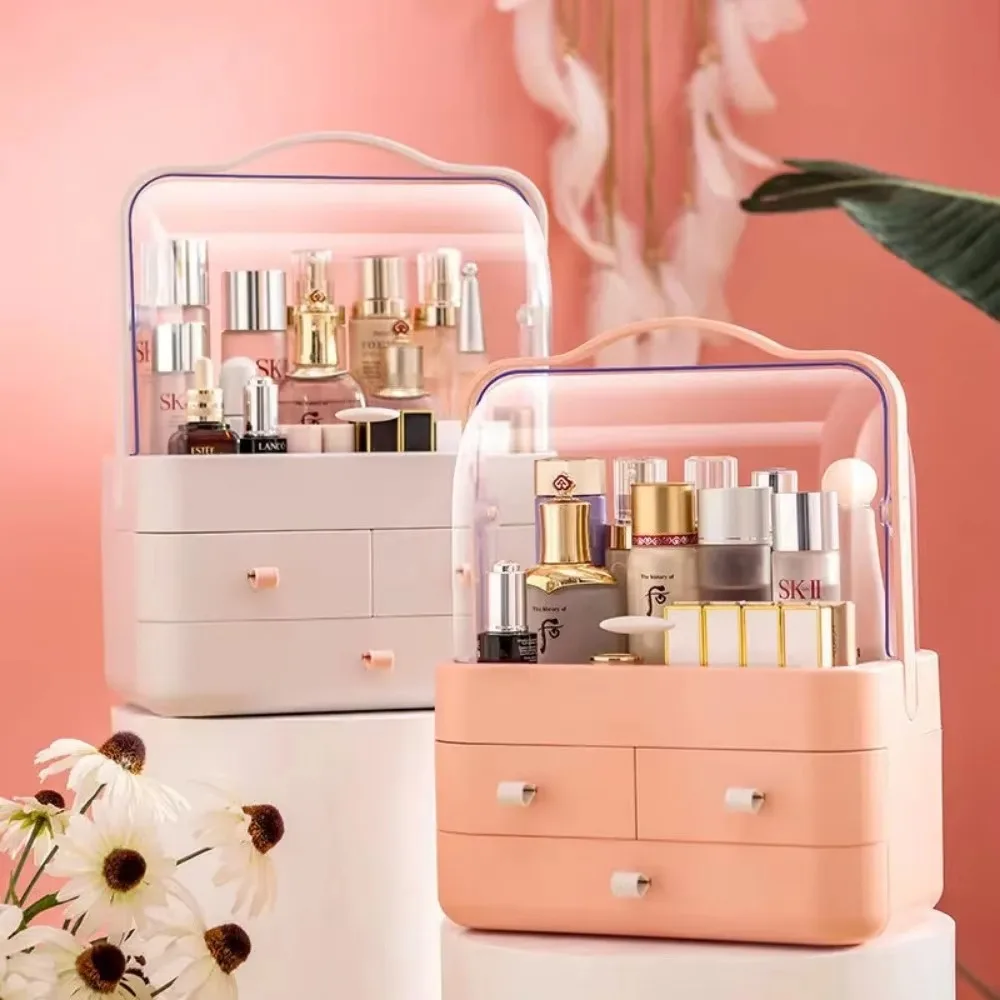 

Настольный органайзер для косметики, водонепроницаемый, пыленепроницаемый, для дома, для ухода за кожей и макияжа, с выдвижным ящиком, с прозрачной акриловой крышкой