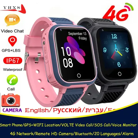 İbranice akıllı 4G uzaktan kamera GPS WI-FI çocuk öğrenciler kol Video çağrı monitör Tracker konumu SOS çağrı Android telefon izle