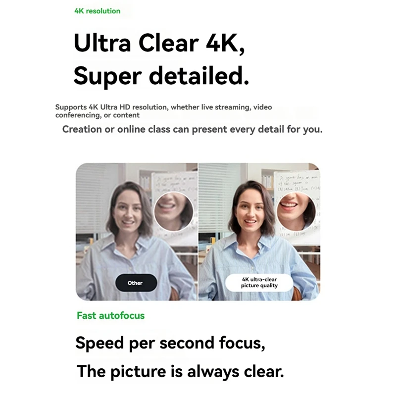 كاميرا ويب Insta360 Link 2C 4K مستشعر متفوق 1/2 بوصة، تأطير تلقائي، HDR، ميكروفون ذكي لإلغاء الضوضاء، كاميرا حية 4K