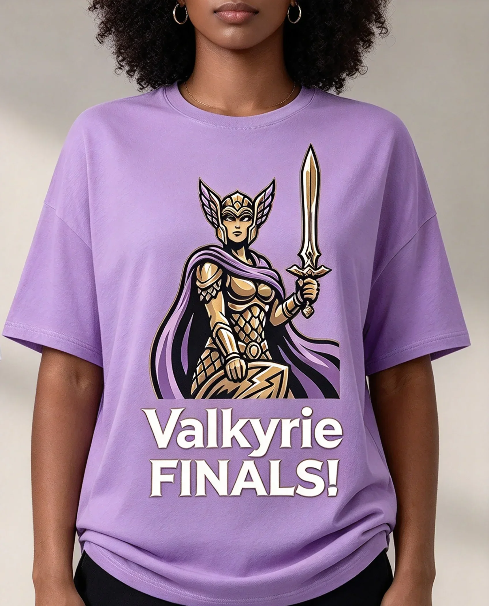 Valkyrie FINALS  Men's T-Shirt Women's T-Shirt  Warrior Graphic Tee Loose Crew Neck Short Sleeve Streetwear Casual Top
