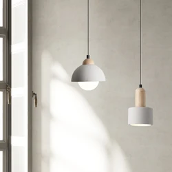 Wabi-sabi bedroom bedside chandelier Nordic simple modern entrance restaurant bar creative cement small ceiling light