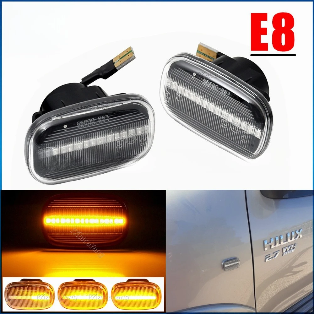 Amber Sequential LED Side Marker Lights For Toyota Hilux Corolla RAV4 Prius Yaris Lexus