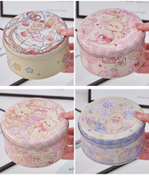 New Christmas Bear Biscuit Dessert Tin Storage Box Cute Rabbite Large Round Metal Case Containers Cookie Baking Packaging Box