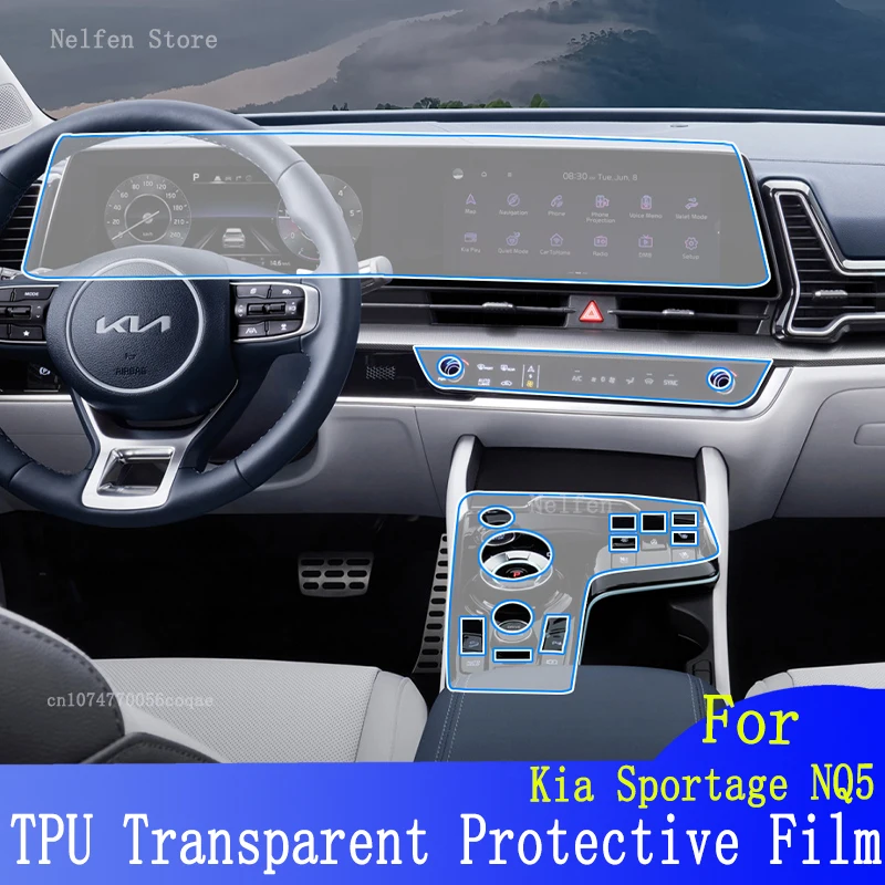 

For Kia Sportage NQ5 2022-2023 Hybird Car GPS Navigation Film LCD Screen TPU Protective Protector Decoration Sticker