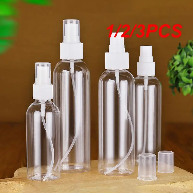 1/2/3PCS Portable Empty Spray Disinfectant Bottles Refillable Bottles Travel Transparent Plastic Perfume Bottle Toxic Free and