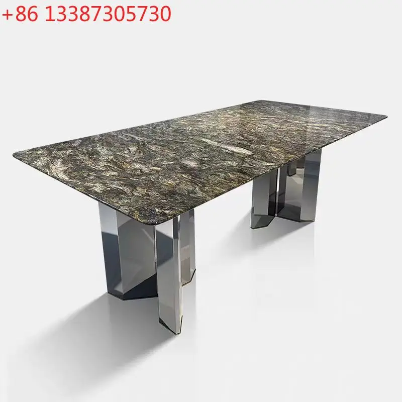 

Итальянский обеденный стол из импортного натурального камня класса люкс, современный прямоугольный обеденный стол