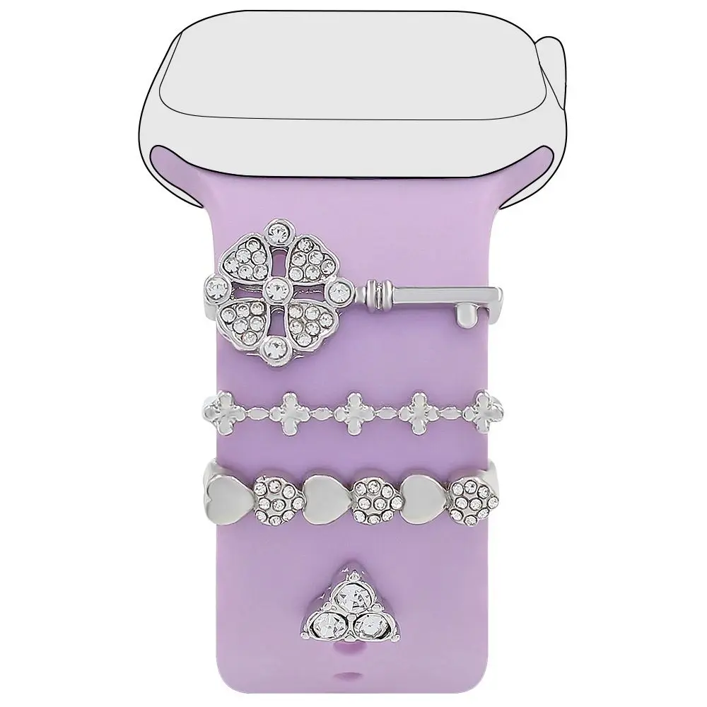 다이아몬드 스트랩 장식 반지 시계 밴드 쥬얼리 금속 매력 장식 액세서리 애플 시계 밴드에 대한 패션 팔찌 장식