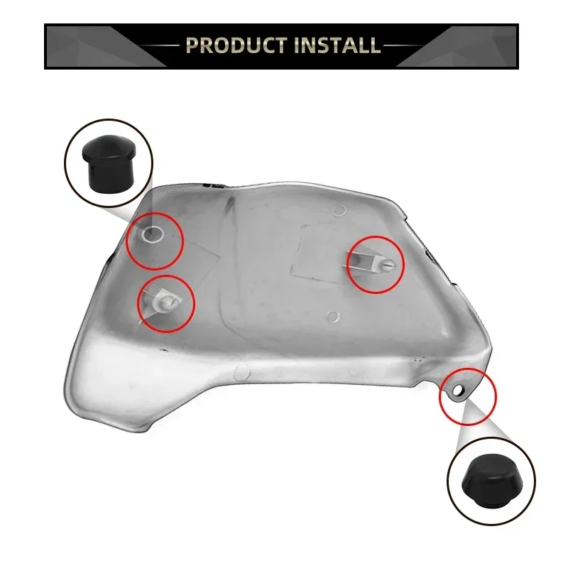 Motorcycle Battery Side Fairing Cover ABS Plastic For Honda Magna VF750 VF750C 1994-2004 Black Chrome Battery Guard Protector