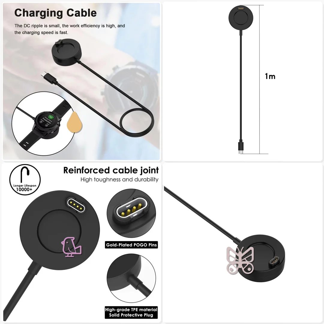 Charging Dock for Garmin Desktop Stand Base Holder Gym Locker Spare Charger Accessory
