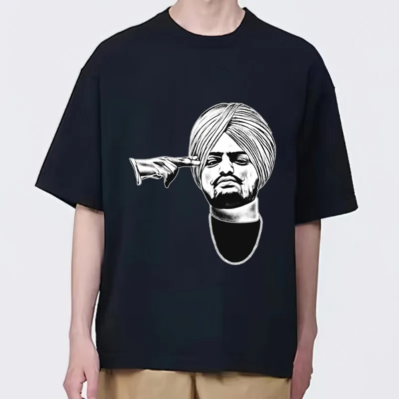 Singer Sidhu Moose Wala T Shirt Men Couple Combination Clothes Short Sleeve Collar Fashion woman Cotton