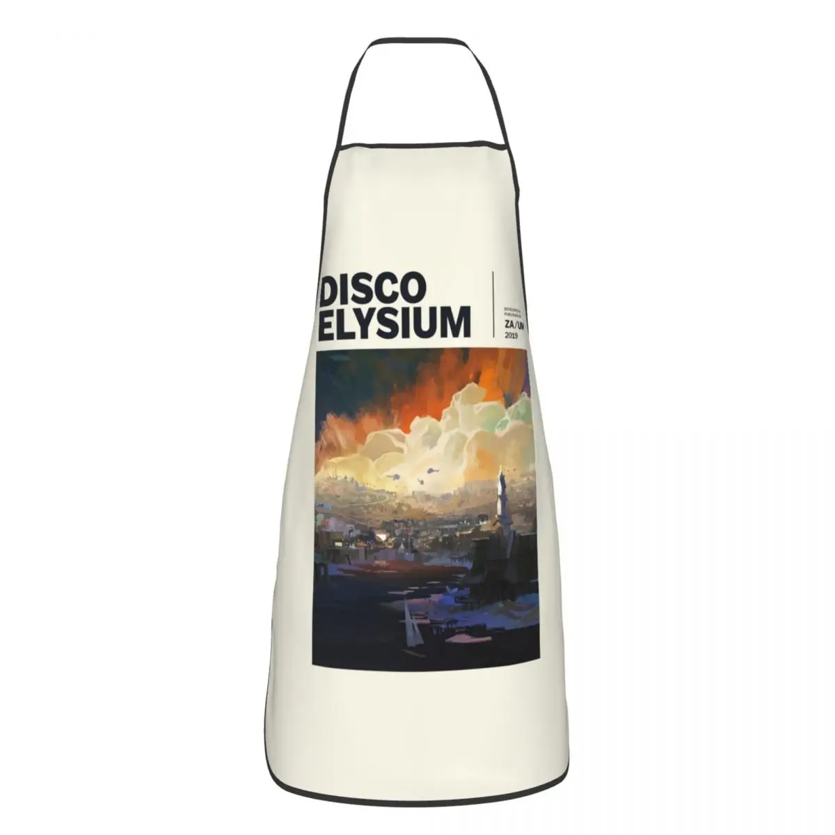 Unisex Disco Elysium Gaming Bib Apron Adult Women Men Chef Tablier Cuisine for Cooking Kitchen Painting