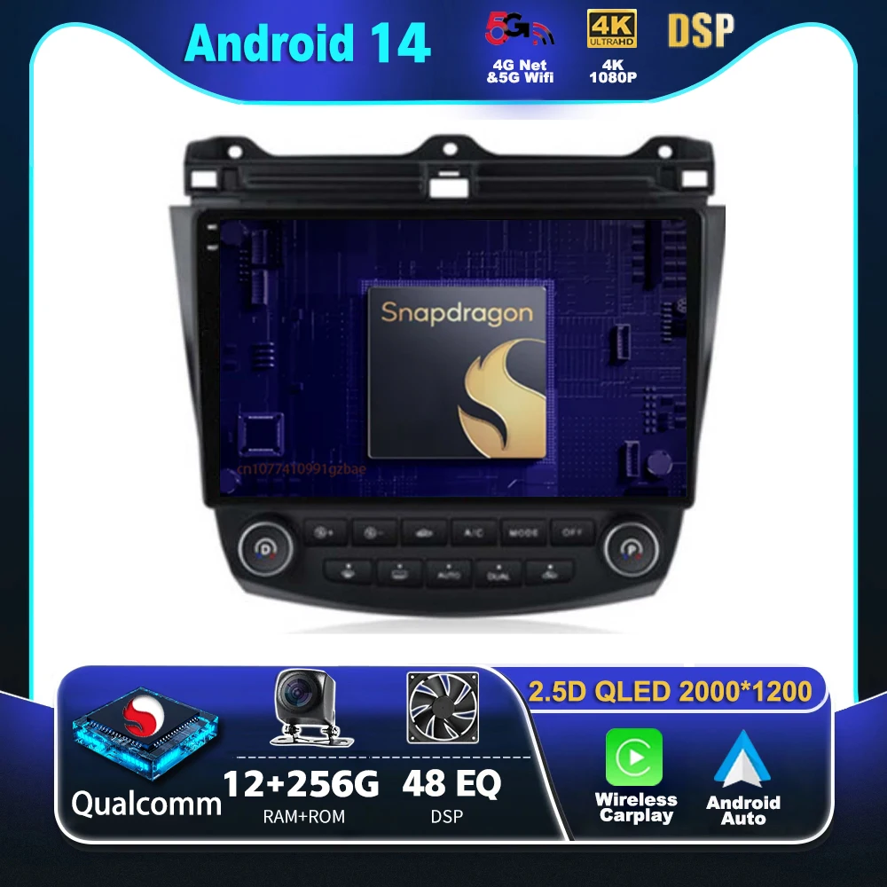 

Android 14 Carplay Car Radio For Honda ACCORD 7 2003 - 2007 Multimedia Video Player Navigation GPS Stereo 2Din DVD Head Unit BT