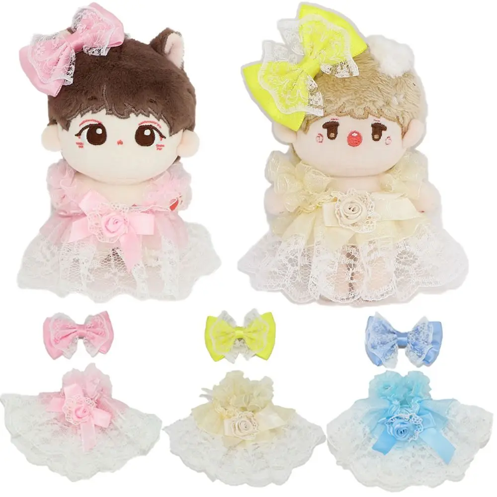 10CM Doll Clothes Bowknot Headdress Replacement Outfit Multicolor Doll Lace Dress Suit Changing Dressing Game Playing House