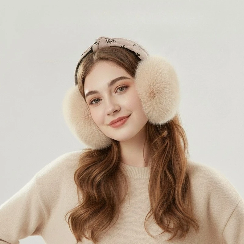 New Plush Earmuffs Female Winter Adult Thermal Earmuffs Bow Skeleton Headband Folding Earmuffs Women