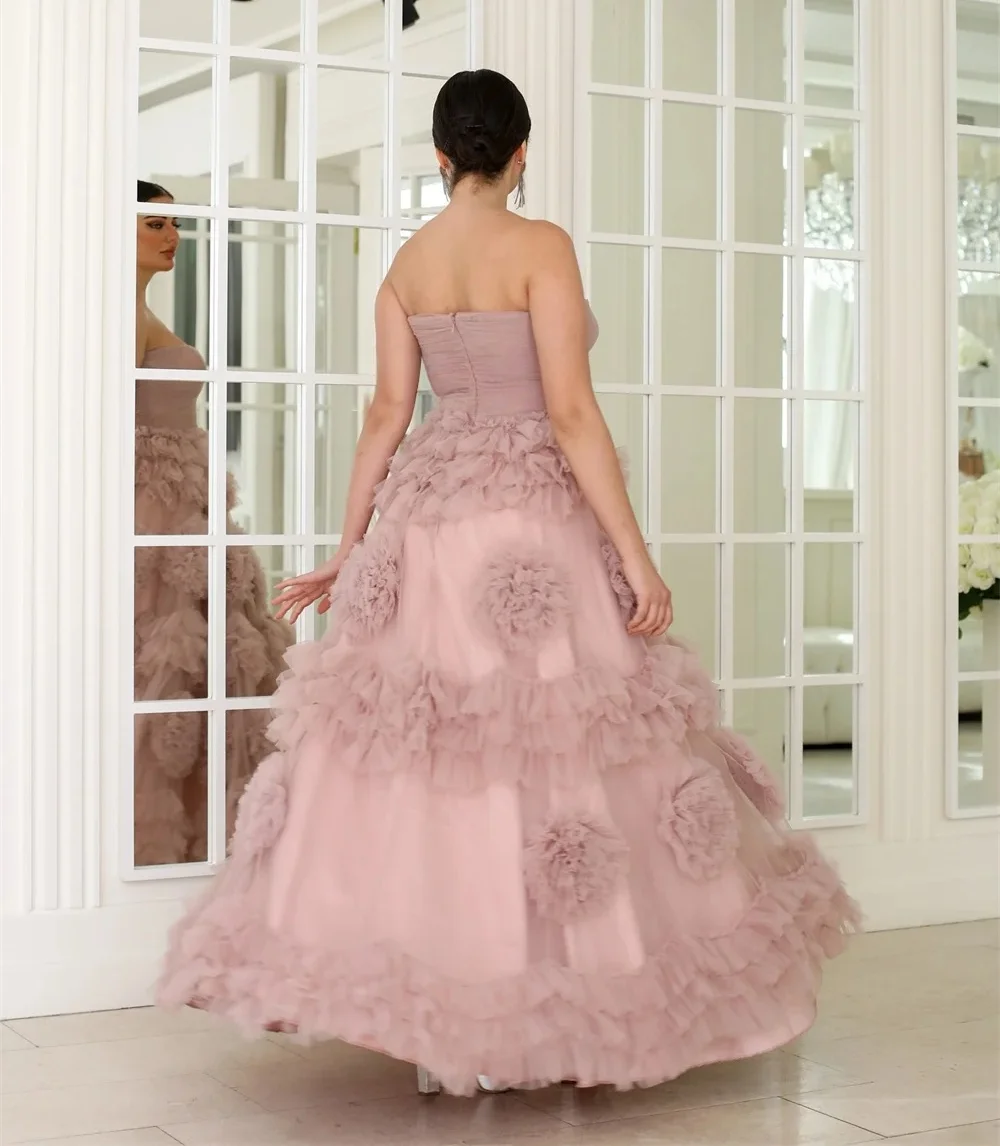 パープルフリルロングオーダーメイドオケージョンガウンイブニングドレスパストロールユニセックスジャージレトロドバイサウジアラビアイスラエルプロムカスタマイズ