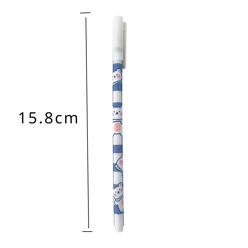 Stylos à bille colorés effaçables et durables, pointe de recharge bleue pour adolescents, écriture, fournitures scolaires, papeterie, ensemble de 6 pièces, 0.5mm