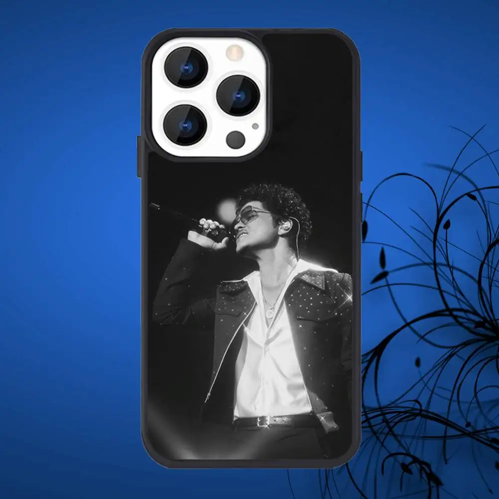 Bruno Mars Singer telefoonhoesje voor iPhone 17,16,15,14,13,12,11,Plus,Pro,Max Mini Magsafe magnetisch draadloos opladen