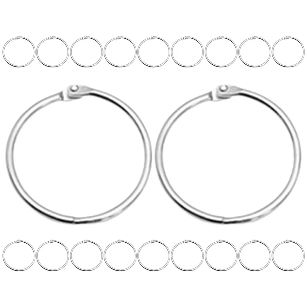 

20Pcs Metal Hinged Rings Iron Open Jump Connectors for Document Binding DIY Photo Albums Keyring Organization Loose Leaf Book