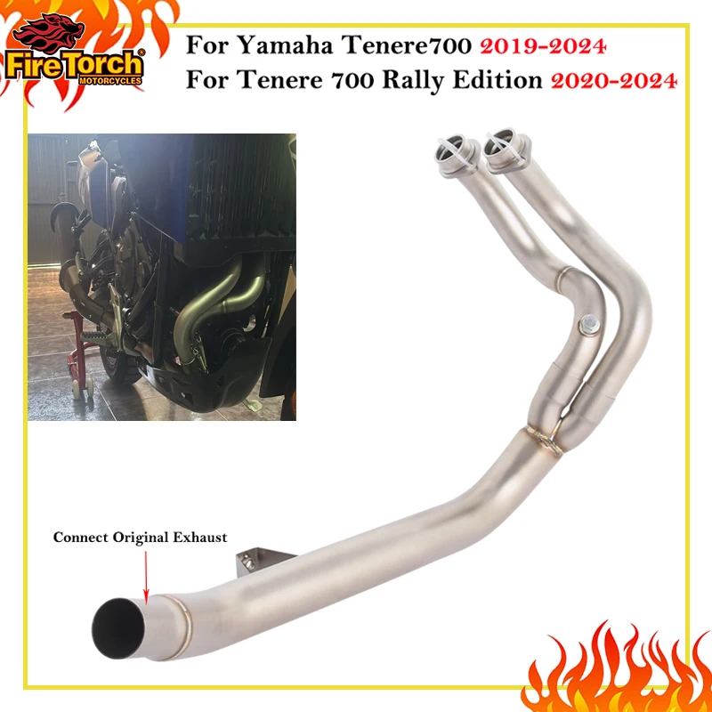 Slip On For Yamaha Tenere 700 Rally Edition 2019-2024 Motorcycle Exhaust interfac Front Section Front Section Connecting Muffler