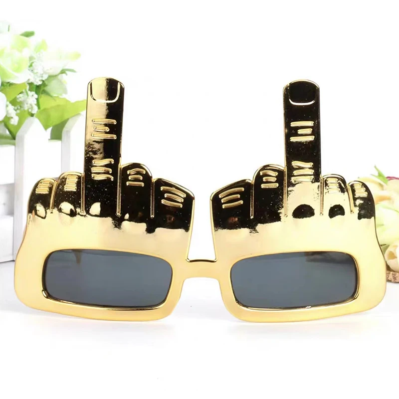 1pc Creative Vertical Middle Finger Glasses Decoration Props Funny Sunglasses Dance Party Performance Selfie Props Glasses