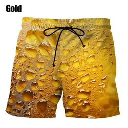 3D Printed Cool Beer Beach Shorts Men Sports Board Shorts Fashion Hawaii Beach Swimming Short Pants Women Casual Ice Short Pants