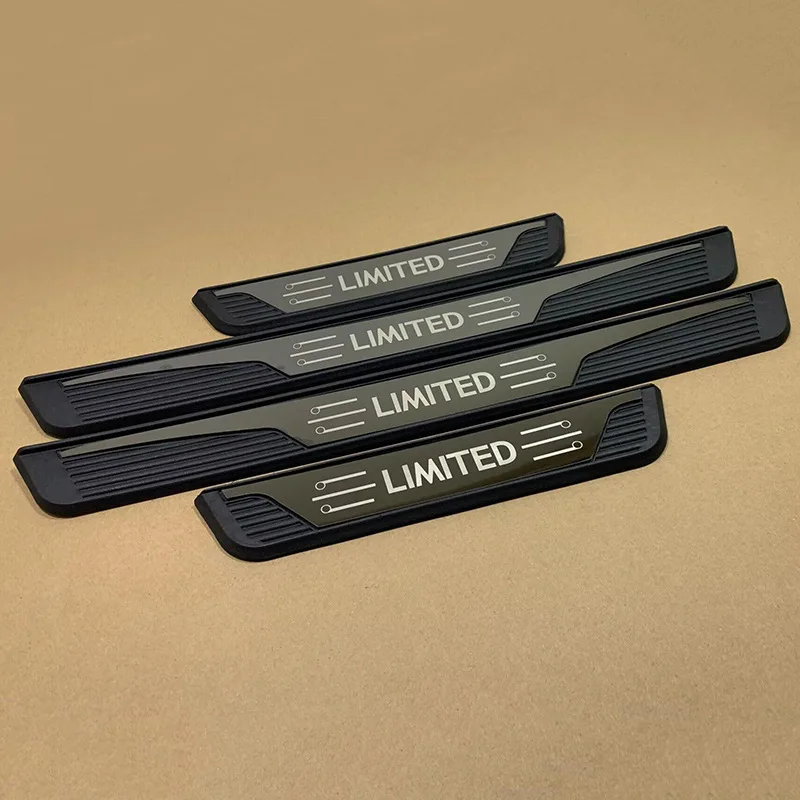 Universal Car Door Sill Protector Stickers Plastic Stainless Steel Door Entry Guard Threshold Strips Anti-scratch Limited Style