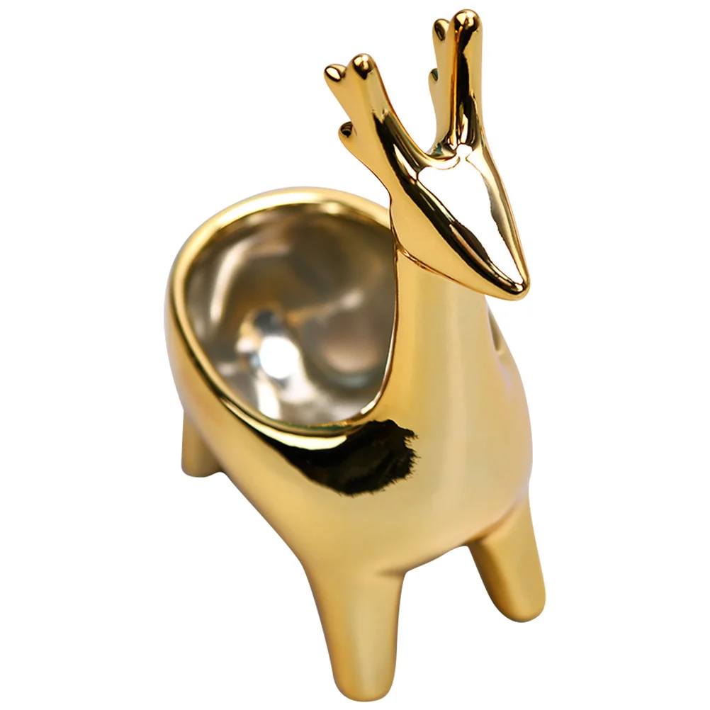 

Deer Shaped Storage Box Ceramic Material Cosmetics Jewelry Organizer Home Desktop Container Simple Design Exquisite Multipurpose