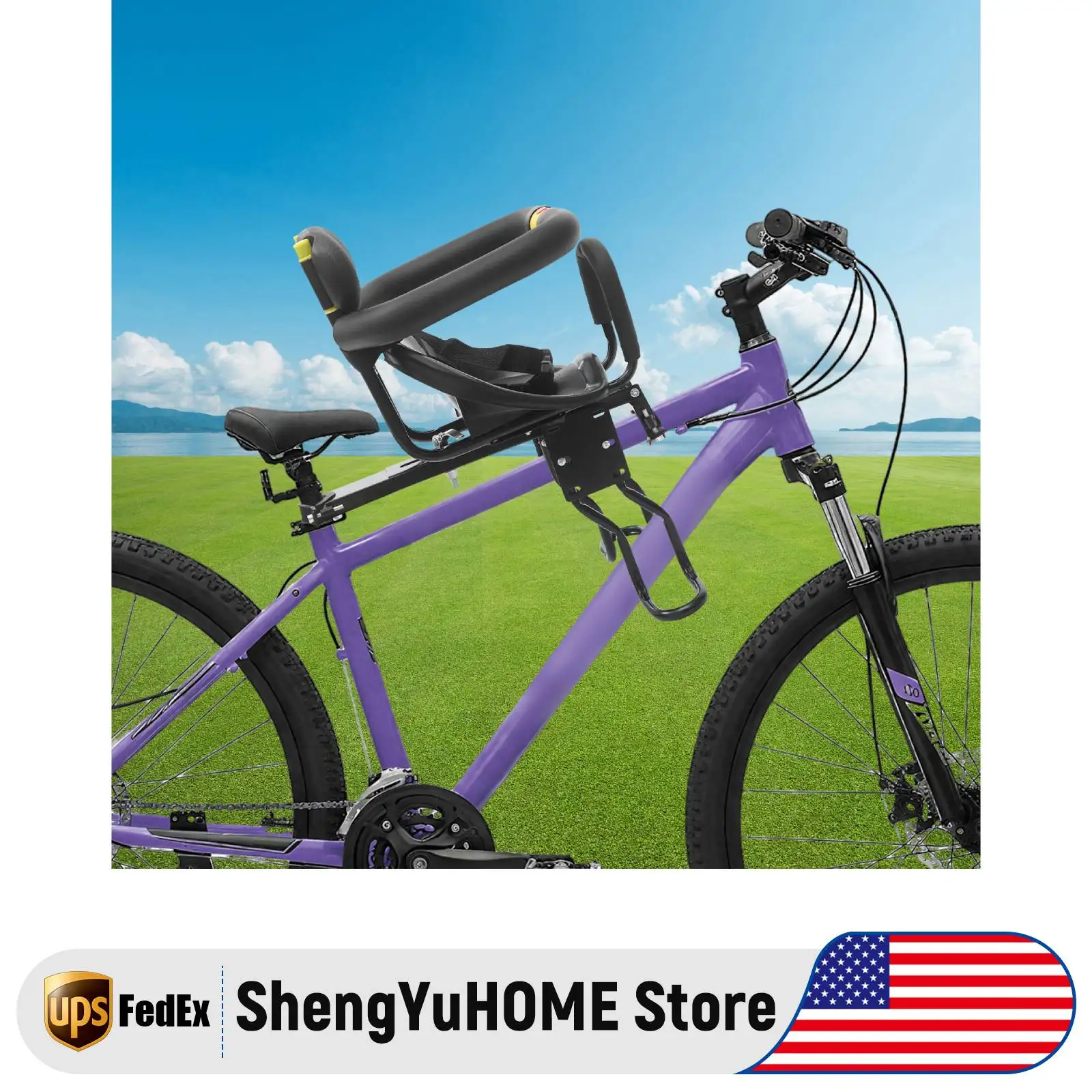 

Переднее велосипедное сиденье для детей, универсальное детское велосипедное сиденье, регулируемое детское велосипедное сиденье с ремнем безопасности, для горного велосипеда City Co