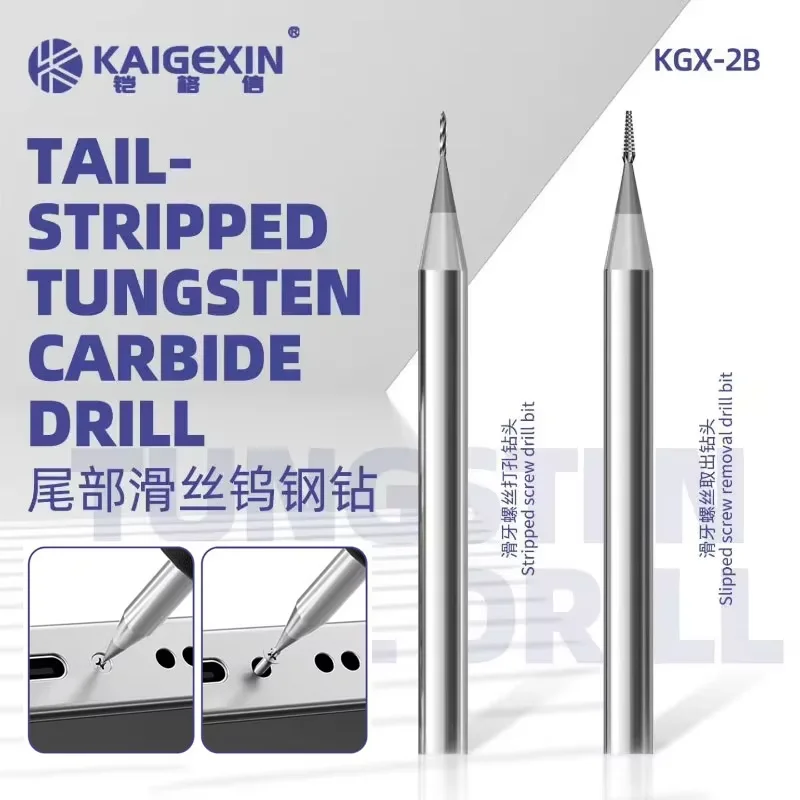 

KAIGEXIN KGX-2B Alloy Drill Bit Set 2 Pieces Non-Magnetic Quick Extracting Tool for Phone Screw Removal Repair