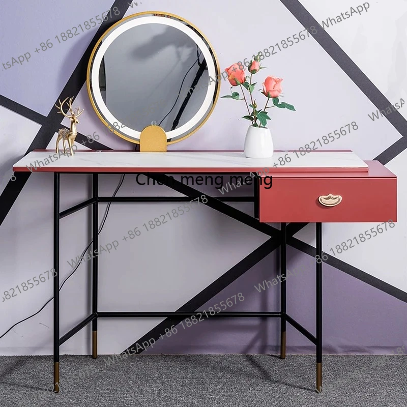 

Italian minimalist rock slab dresser simple bedroom dressing table Nordic light luxury