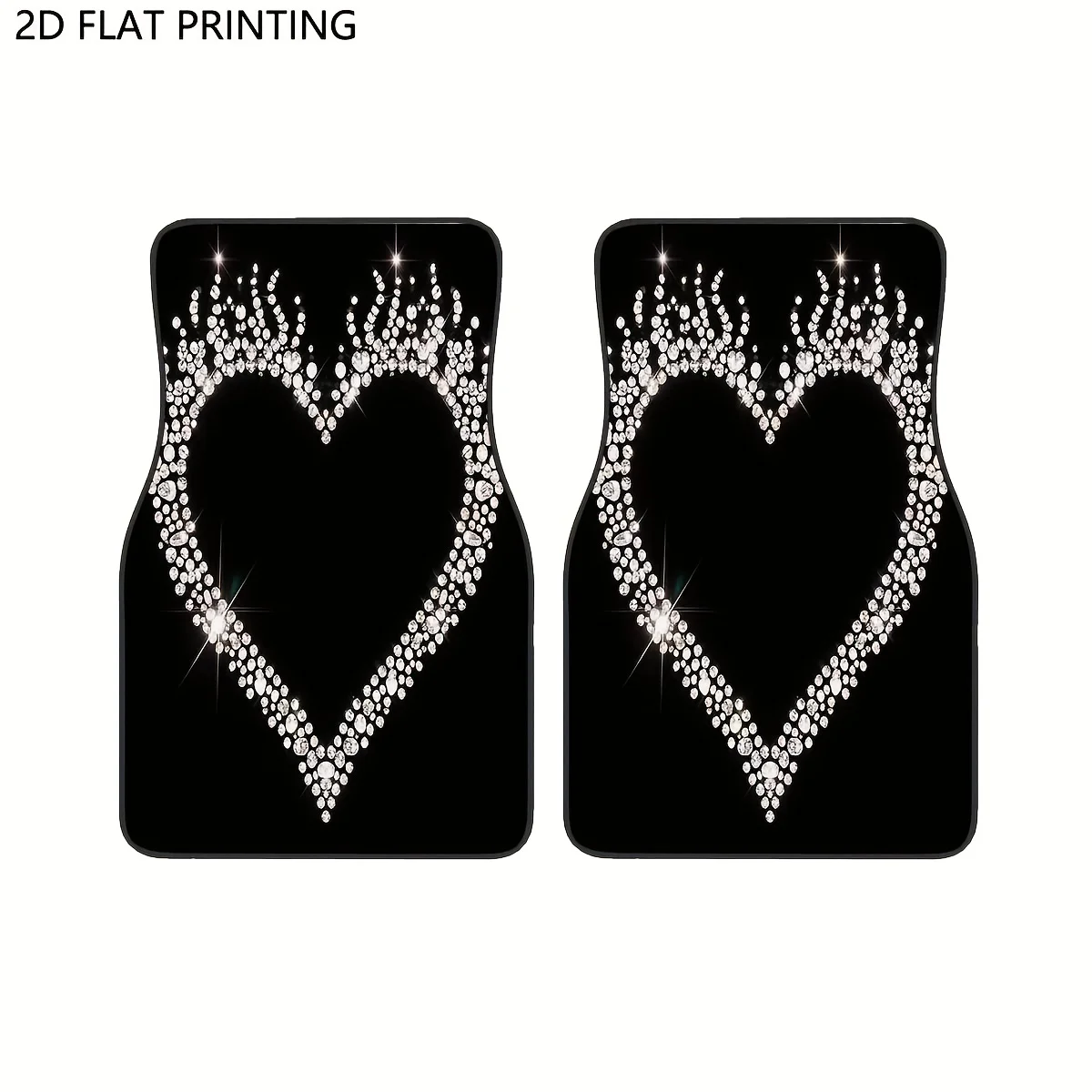 2pcs/4pcs Car Floor Mats,Sparkle Heart Floormats,Floor Mats,Suitable For Cars And Sedans,Gifts For Car Enthusiasts, Auto Interio