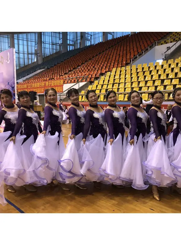 Nuevo traje de baile moderno de gama alta, vestido de competición de rendimiento de Vals, gran estilo internacional de baile de salón