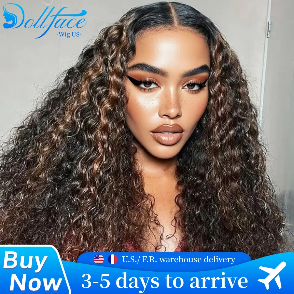 

Deep Wave 1B30 Highlight Ombre Curly Human Hair Wigs 13X6 13x4 Hd Lace Front Wigs Water Wave Pre Cut Lace 4x4 5x5 Бесклеевые парики