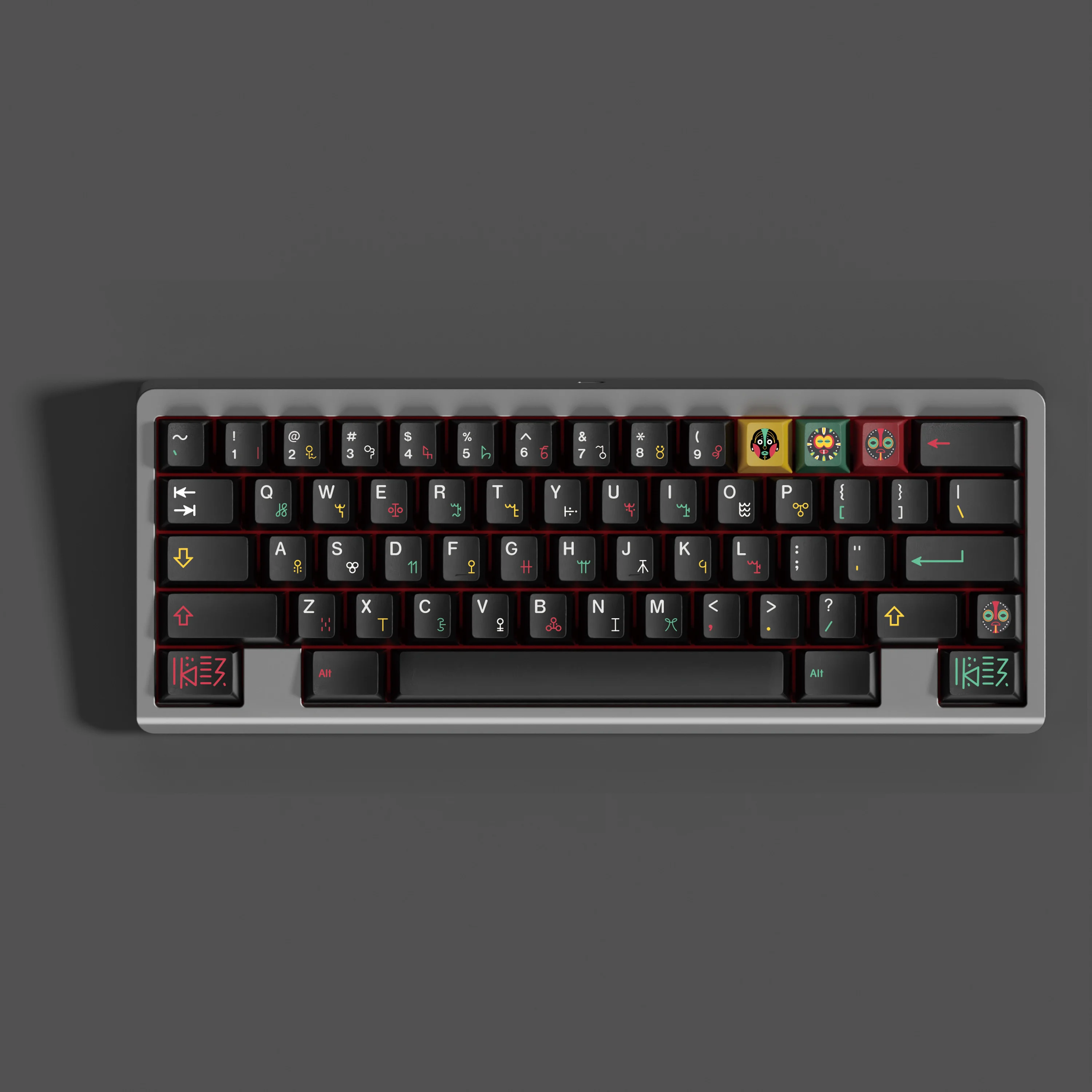 

GMK Tribal Theme Keycap Set 144key PBT Custom Black Personalized Keyboard Cap Cherry Profile KeyCap for Mechanical Keyboard Gift
