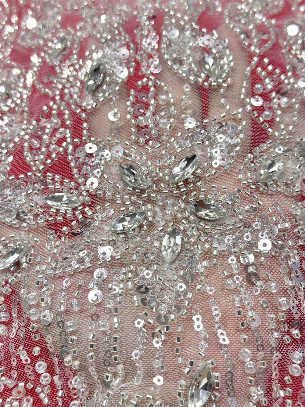 

African Lace Fabric 2026 Sequins Beaded Embroidery Groom Nigerian Bridal High Quality French Tulle Lace Fabric For Wedding