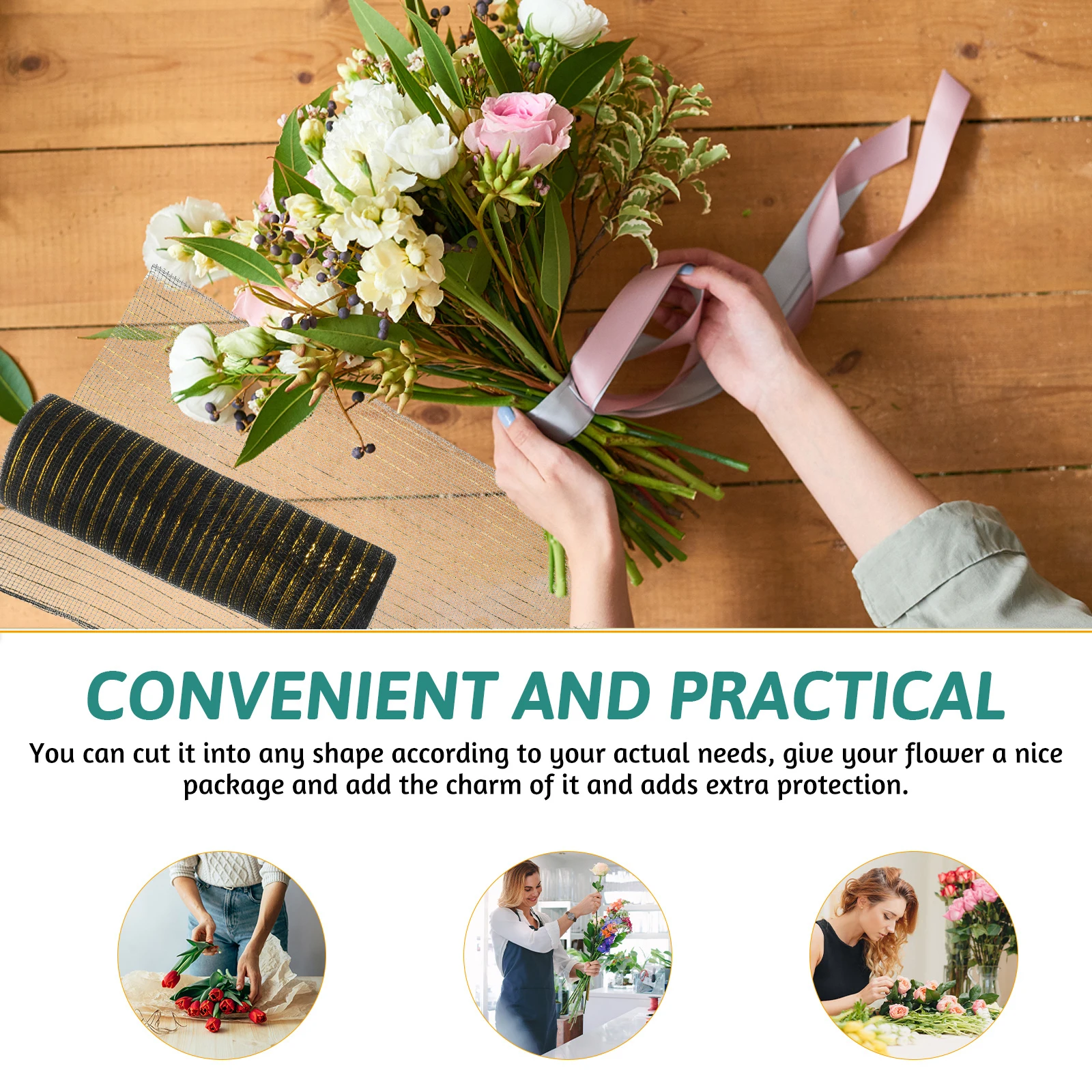 

Gift Wrapping Mesh Ribbon Roll Decorative Ribbons for Wedding Decorations Gauze Small Wreath Making Convenient