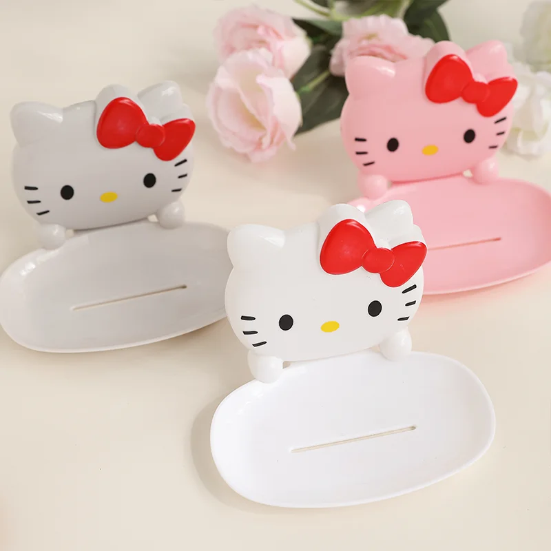 

Hello Kitty Soap Box Simple Fashion Originality Practical Wall-mounted Soap Box Bathroom Supplies Convenient Cute Storage Box