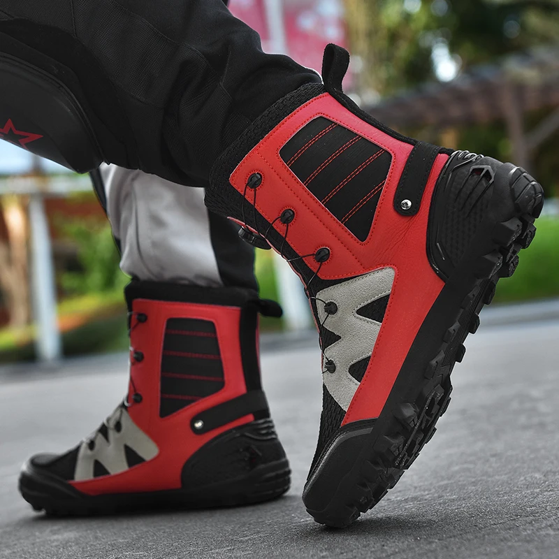 

Motorcycle protective boot men four season fashion high top off-road anti slip wear-resistant riding boot cycling boot equipment